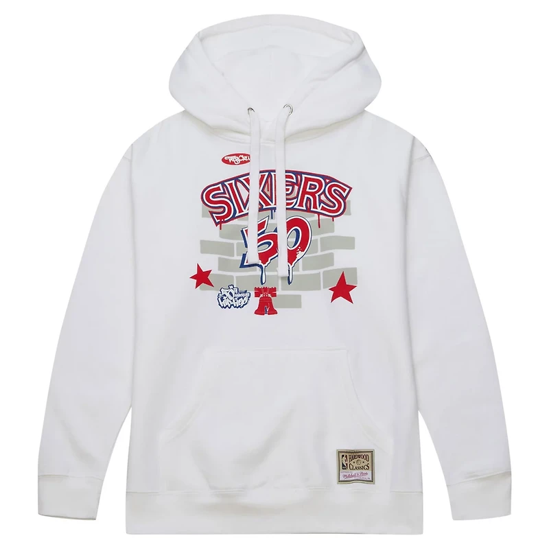 Mitchell  Ness x Tats Cru Philadelphia 76ers Hardwood Classics Brick Pullover Hoodie