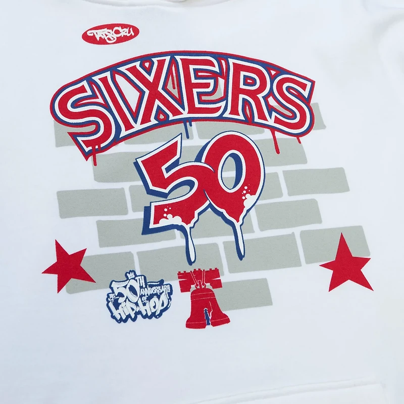 Mitchell  Ness x Tats Cru Philadelphia 76ers Hardwood Classics Brick Pullover Hoodie