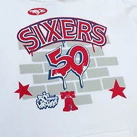 Mitchell  Ness x Tats Cru Philadelphia 76ers Hardwood Classics Brick Pullover Hoodie