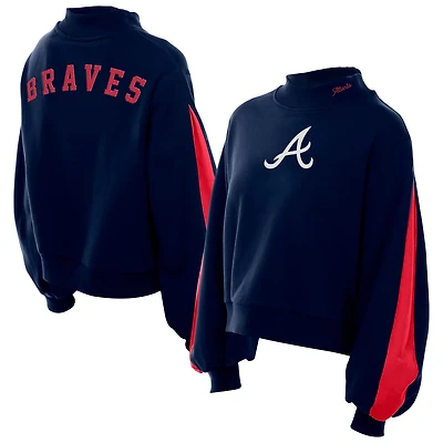 New Era Atlanta Braves Mock Neck Balloon Sleeve Sweatshirt
