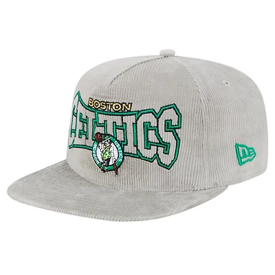 New Era Boston Celtics Throwback Corduroy Golfer Snapback Hat