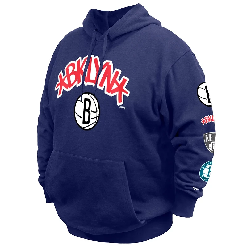 New Era Brooklyn Nets Big  Tall 2023/24 City Edition Pullover Hoodie