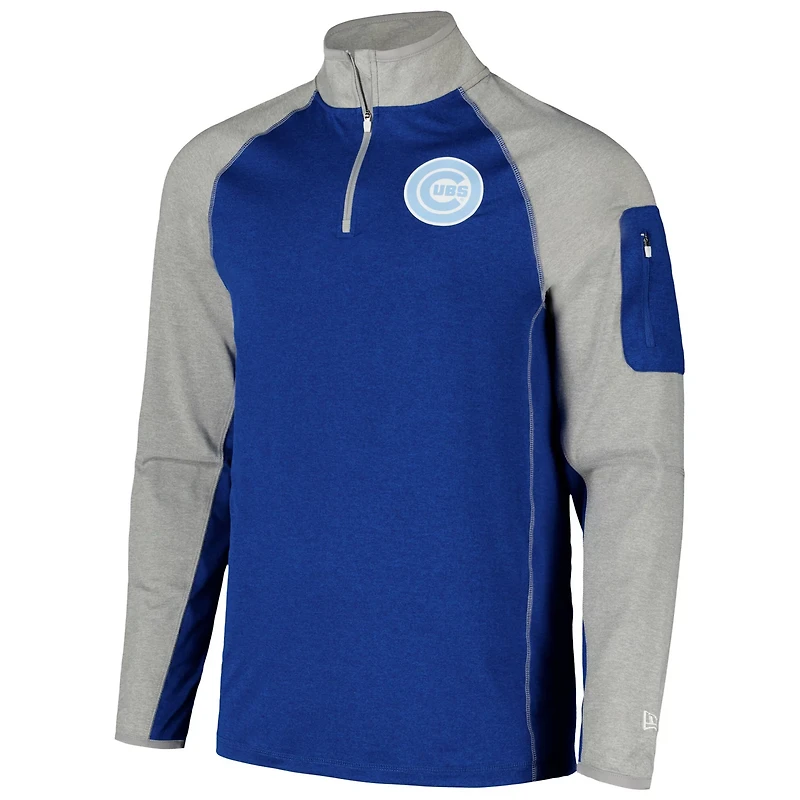 New Era Chicago Cubs Father's Day Raglan Quarter-Zip Top