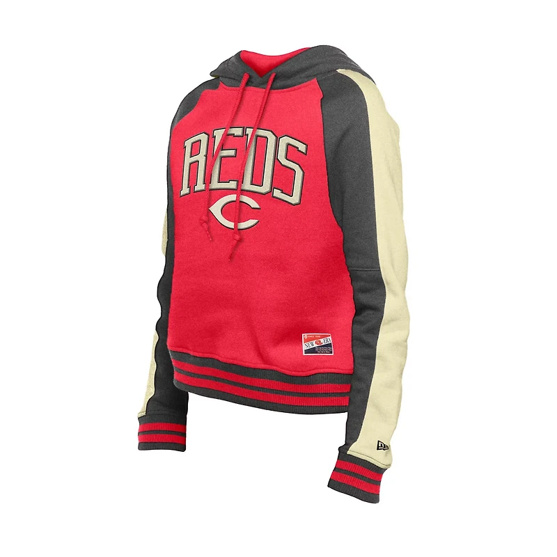 New Era Cincinnati s Cooperstown Collection Cropped Raglan Pullover Hoodie