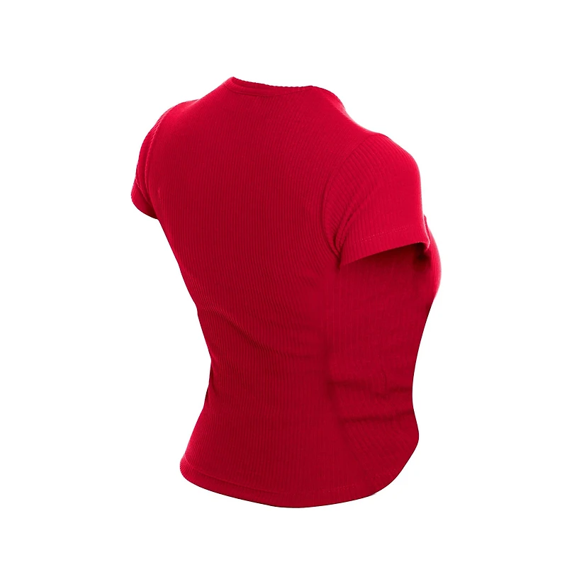 New Era Dark Miami Heat Leisure Collection Baby Doll Cropped T-Shirt