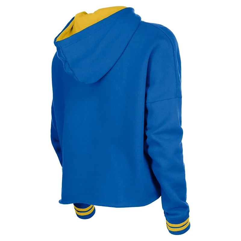 New Era Golden State Warriors Boxy Raw Edge Pullover Hoodie