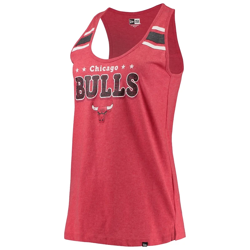 New Era Heathered Chicago Bulls Scoop-Neck Racerback Tank Top
