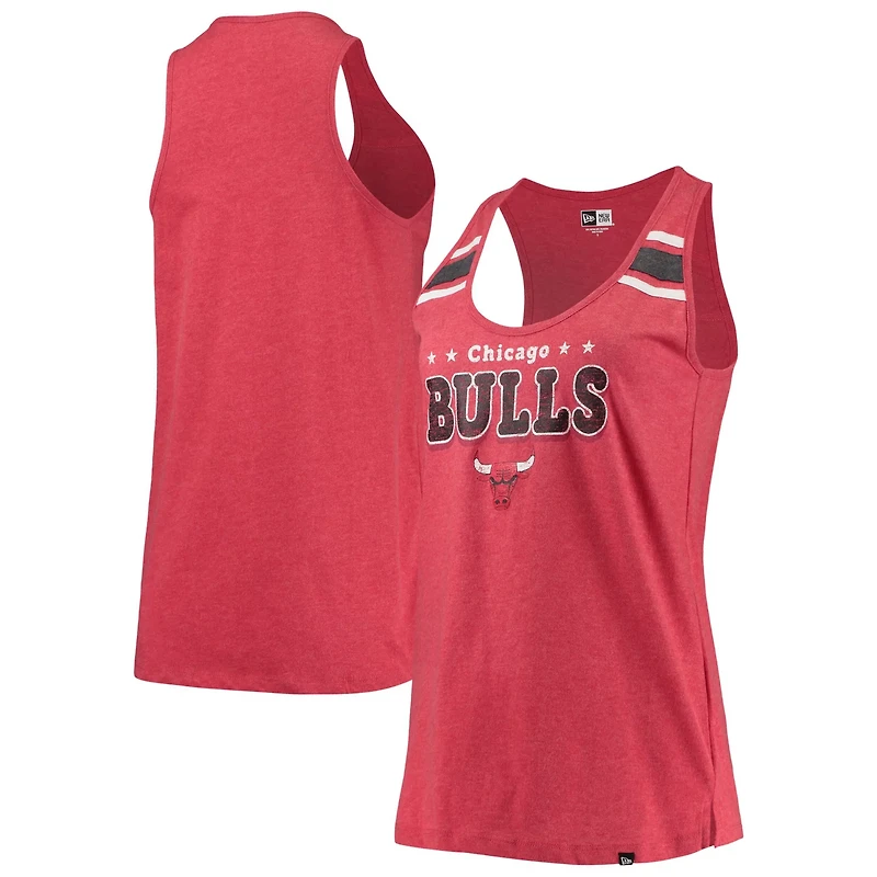 New Era Heathered Chicago Bulls Scoop-Neck Racerback Tank Top