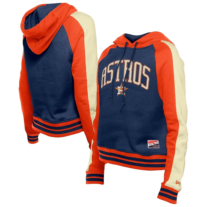 New Era Houston Astros Cooperstown Collection Cropped Raglan Pullover Hoodie