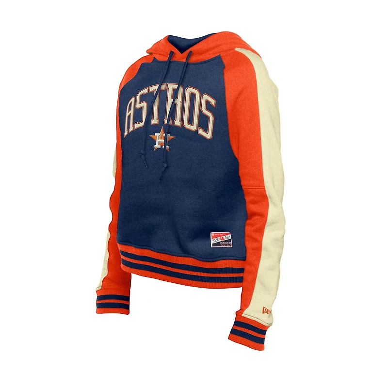 New Era Houston Astros Cooperstown Collection Cropped Raglan Pullover Hoodie