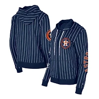 New Era Houston Astros Pinstripe Tri-Blend Full-Zip Hoodie Jacket