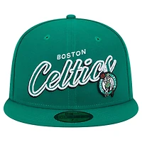 New Era Kelly Boston Celtics Sport Night Script Sided 59FIFTY Fitted Hat