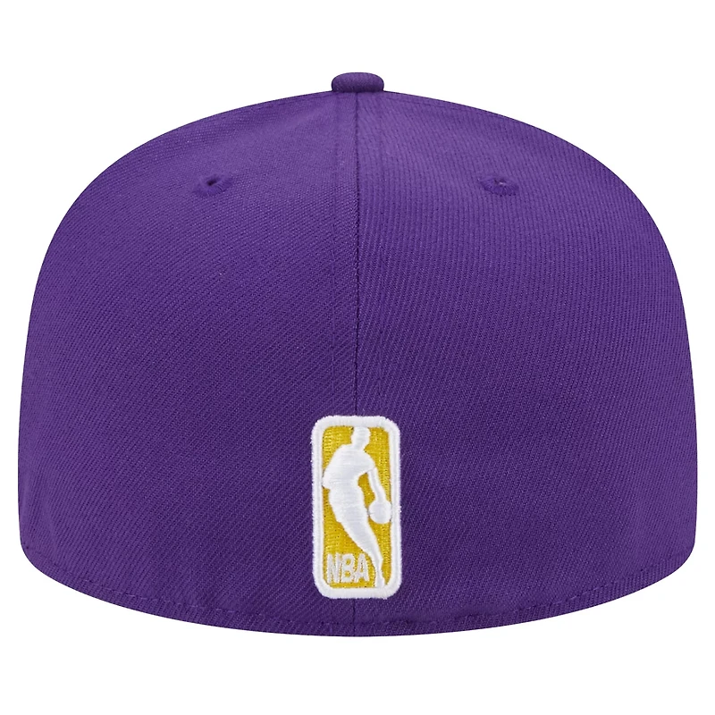 New Era Los Angeles Lakers Sport Night Script Sided 59FIFTY Fitted Hat