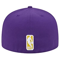New Era Los Angeles Lakers Sport Night Script Sided 59FIFTY Fitted Hat