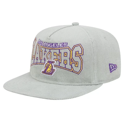 New Era Los Angeles Lakers Throwback Corduroy Golfer Snapback Hat
