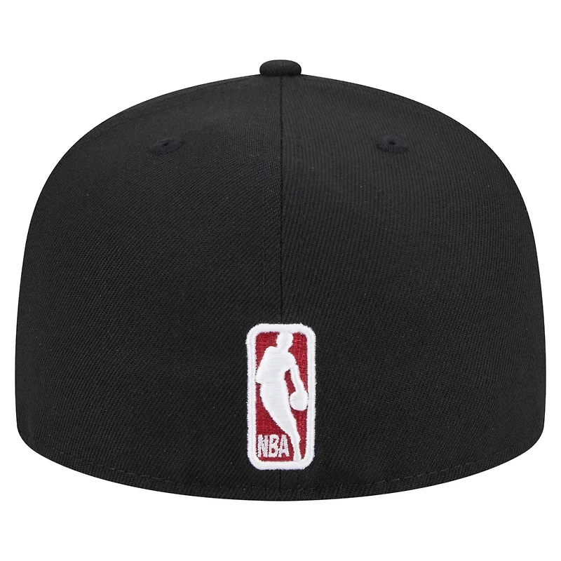 New Era Miami Heat Sport Night Script Sided 59FIFTY Fitted Hat