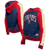 New Era Minnesota Twins Cooperstown Collection Cropped Raglan Pullover Hoodie