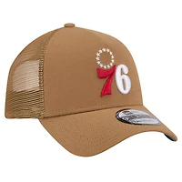 New Era Philadelphia 76ers 9FORTY A-Frame Trucker Adjustable Hat