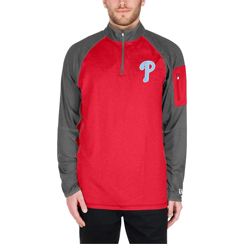 New Era Philadelphia Phillies Father's Day Raglan Quarter-Zip Top