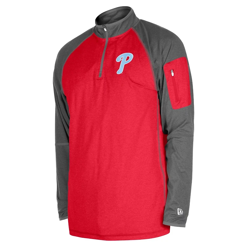 New Era Philadelphia Phillies Father's Day Raglan Quarter-Zip Top