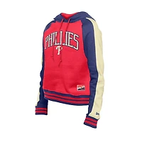 New Era Philadelphia Phillies Throwback Cropped Raglan Pullover Hoodie