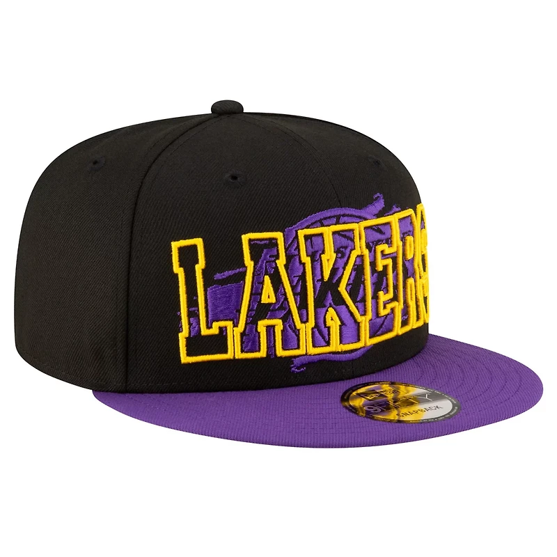 New Era Purple Los Angeles Lakers Sport Night Splatter 2-Tone 9FIFTY Snapback Hat