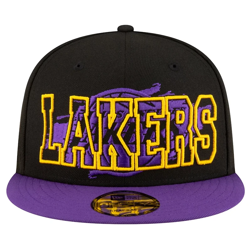 New Era Purple Los Angeles Lakers Sport Night Splatter 2-Tone 9FIFTY Snapback Hat