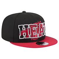 New Era Red Miami Heat Sport Night Splatter 2-Tone 9FIFTY Snapback Hat