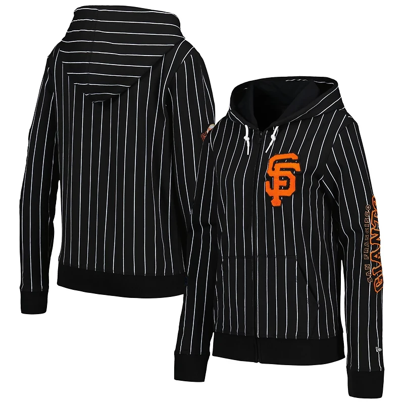 New Era San Francisco Giants Pinstripe Tri-Blend Full-Zip Jacket