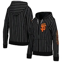 New Era San Francisco Giants Pinstripe Tri-Blend Full-Zip Jacket