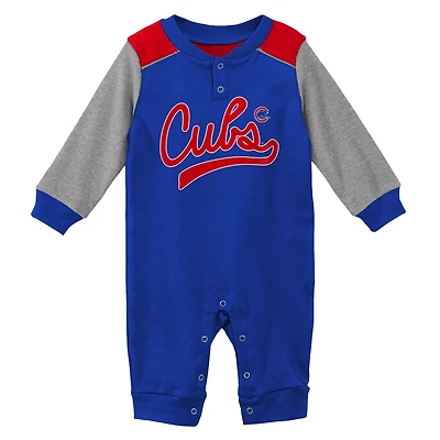 Newborn  /Heathered Gray Chicago Cubs Scrimmage Long Sleeve Jumper