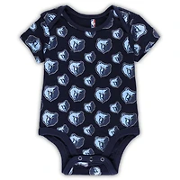 Newborn  Infant /Gray Memphis Grizzlies Two-Pack Double Up Bodysuit Set