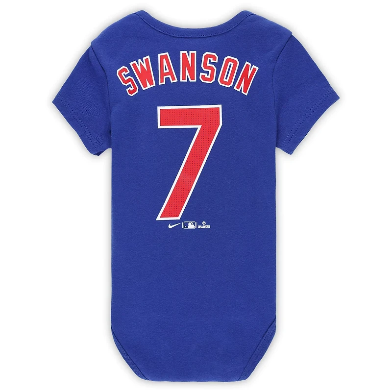 Newborn Infant Nike Dansby Swanson Chicago Cubs Fuse Name Number Bodysuit