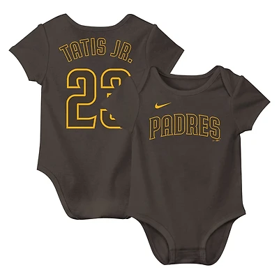 Newborn Infant Nike Fernando Tatis Jr San Diego Padres Fuse Name Number Bodysuit