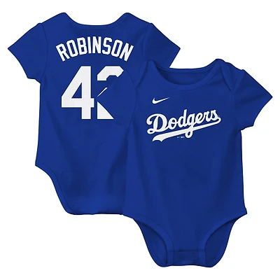 Newborn  Infant Nike Jackie Robinson Los Angeles Dodgers Fuse Name Number Bodysuit