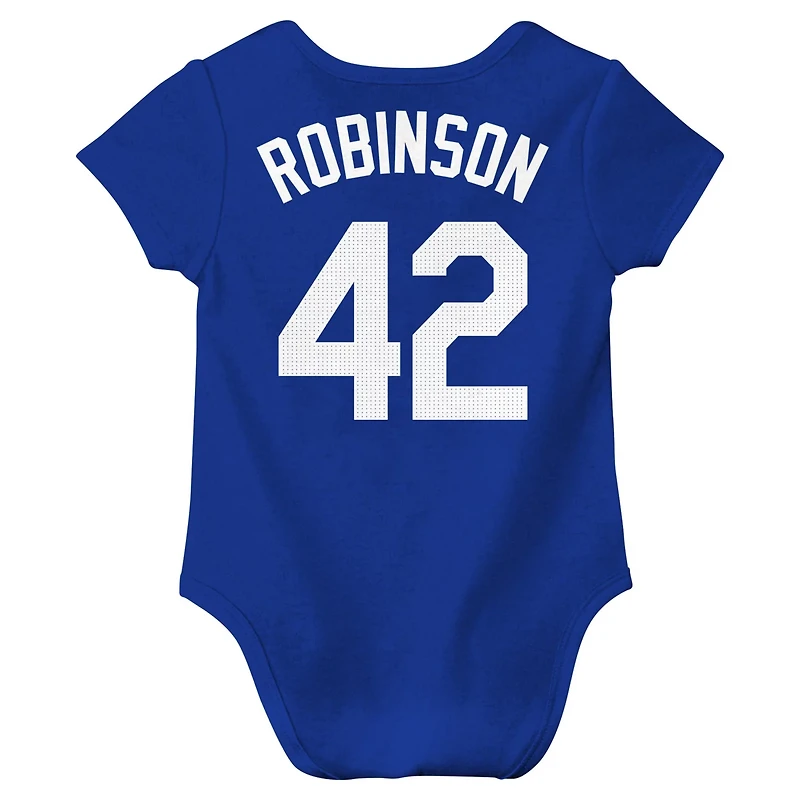 Newborn Infant Nike Jackie Robinson Los Angeles Dodgers Fuse Name Number Bodysuit