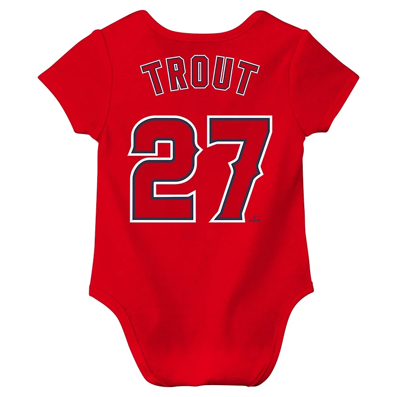 Newborn  Infant Nike Mike Trout Los Angeles Angels Fuse Name Number Bodysuit