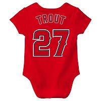 Newborn  Infant Nike Mike Trout Los Angeles Angels Fuse Name Number Bodysuit
