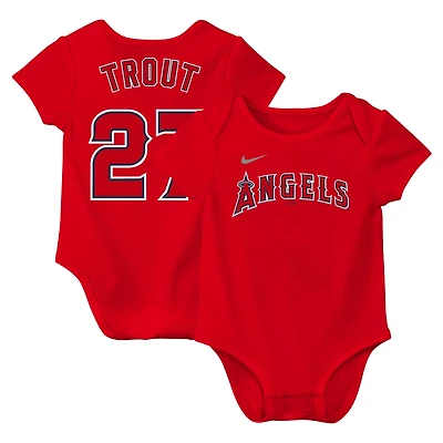 Newborn Infant Nike Mike Trout Los Angeles Angels Fuse Name Number Bodysuit