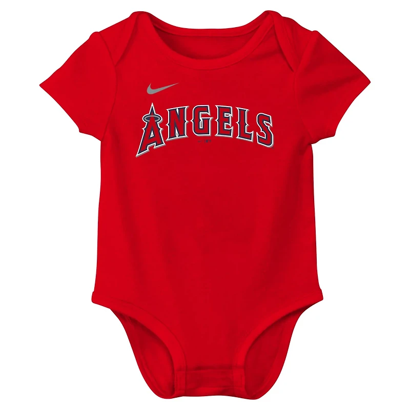Newborn  Infant Nike Mike Trout Los Angeles Angels Fuse Name Number Bodysuit