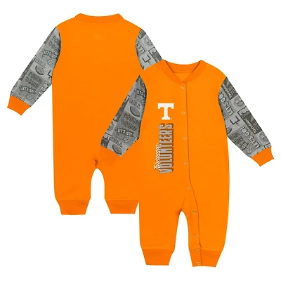 Newborn  Tennessee Volunteers Playbook Colorblock Long Sleeve Coveralls