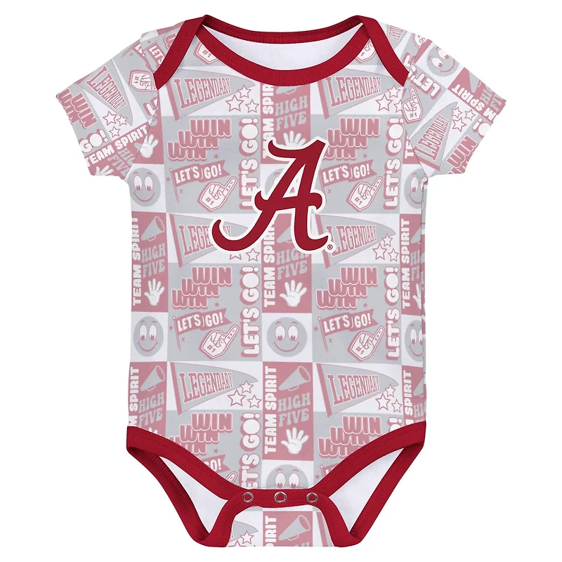 Newborn Alabama Tide Sunday Comics 3-Pack Bodysuit Set
