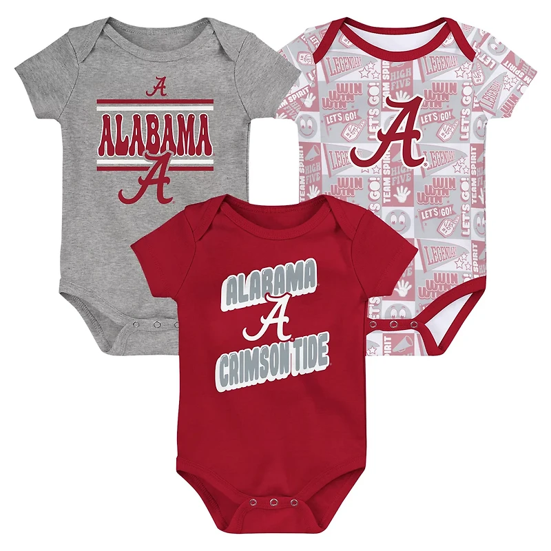 Newborn Alabama Tide Sunday Comics 3-Pack Bodysuit Set