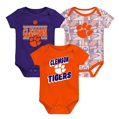 Newborn Clemson Tigers Sunday Comics 3-Pack Bodysuit Set