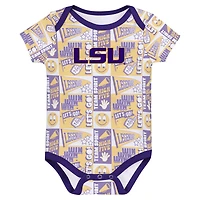 Newborn LSU Tigers Sunday Comics 3-Pack Bodysuit Set