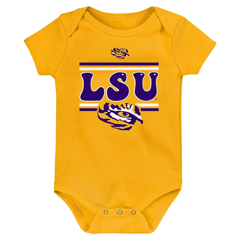 Newborn LSU Tigers Sunday Comics 3-Pack Bodysuit Set