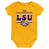 Newborn LSU Tigers Sunday Comics 3-Pack Bodysuit Set