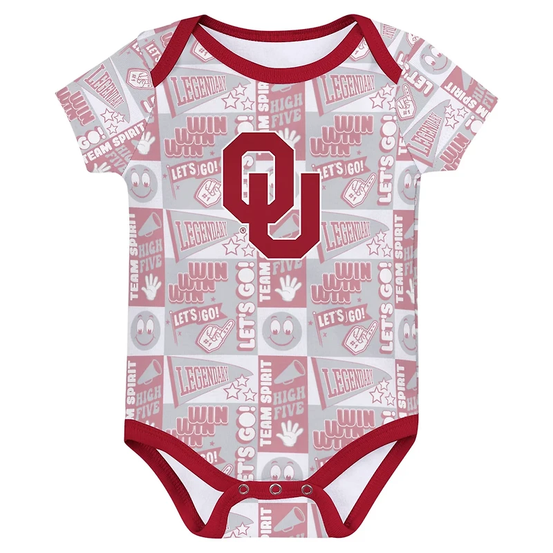 Newborn Oklahoma Sooners Sunday Comics 3-Pack Bodysuit Set
