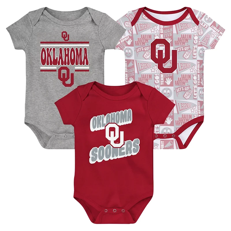 Newborn Oklahoma Sooners Sunday Comics 3-Pack Bodysuit Set
