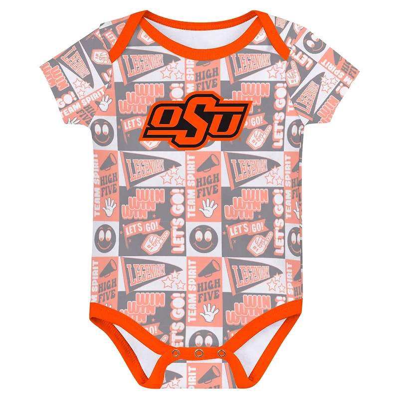 Newborn Oklahoma State Cowboys Sunday Comics 3-Pack Bodysuit Set